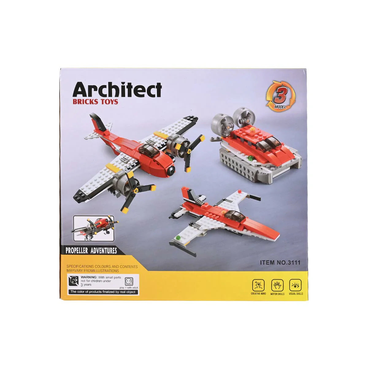 Architect Bricks 3 Model Propeller Adventures Building Block 241 Pcs