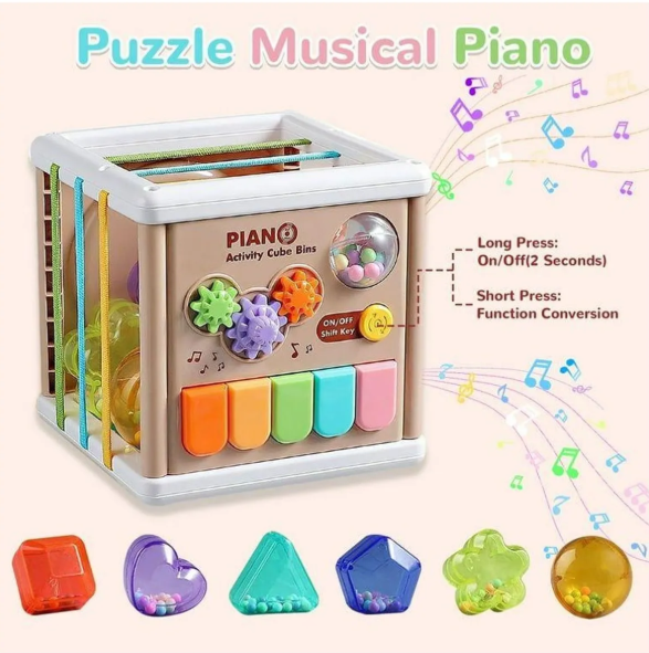6-in-1 Multi-Sensory Activity Cube - Gift for Babies 12 Months+ - 8025-1B
