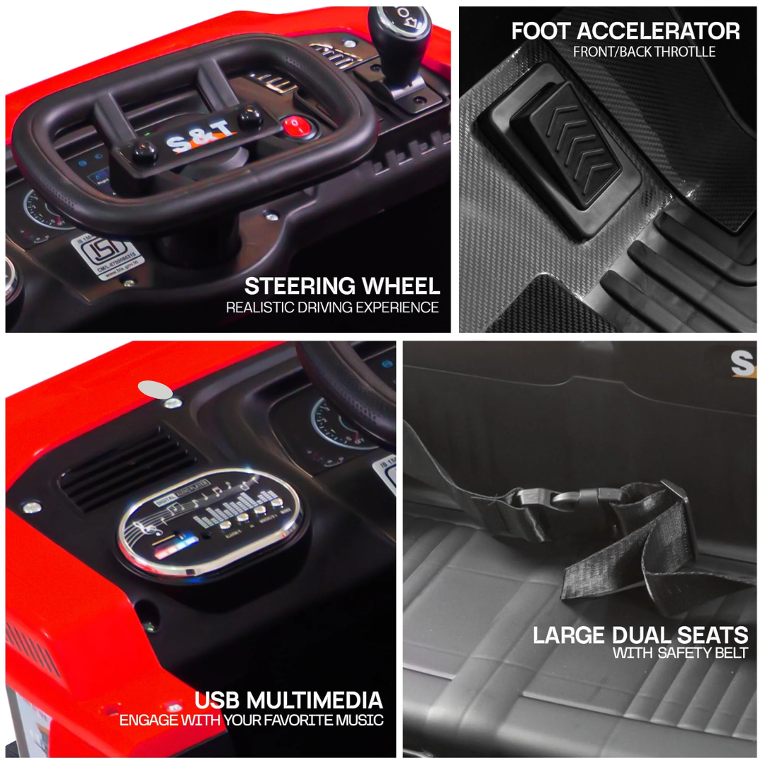 Rechargeable Ride On Truck with Bluetooth Music, Lights