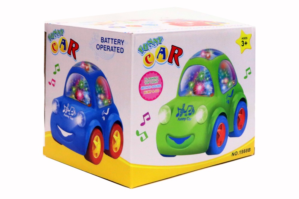 Funny Car Toy for Kids | 360° Rotating Stunt Car with Flashing Lights, Music & Sound