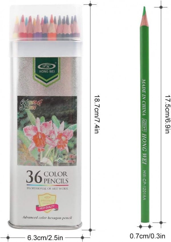 36 Colors Premium Hexagon Pencils