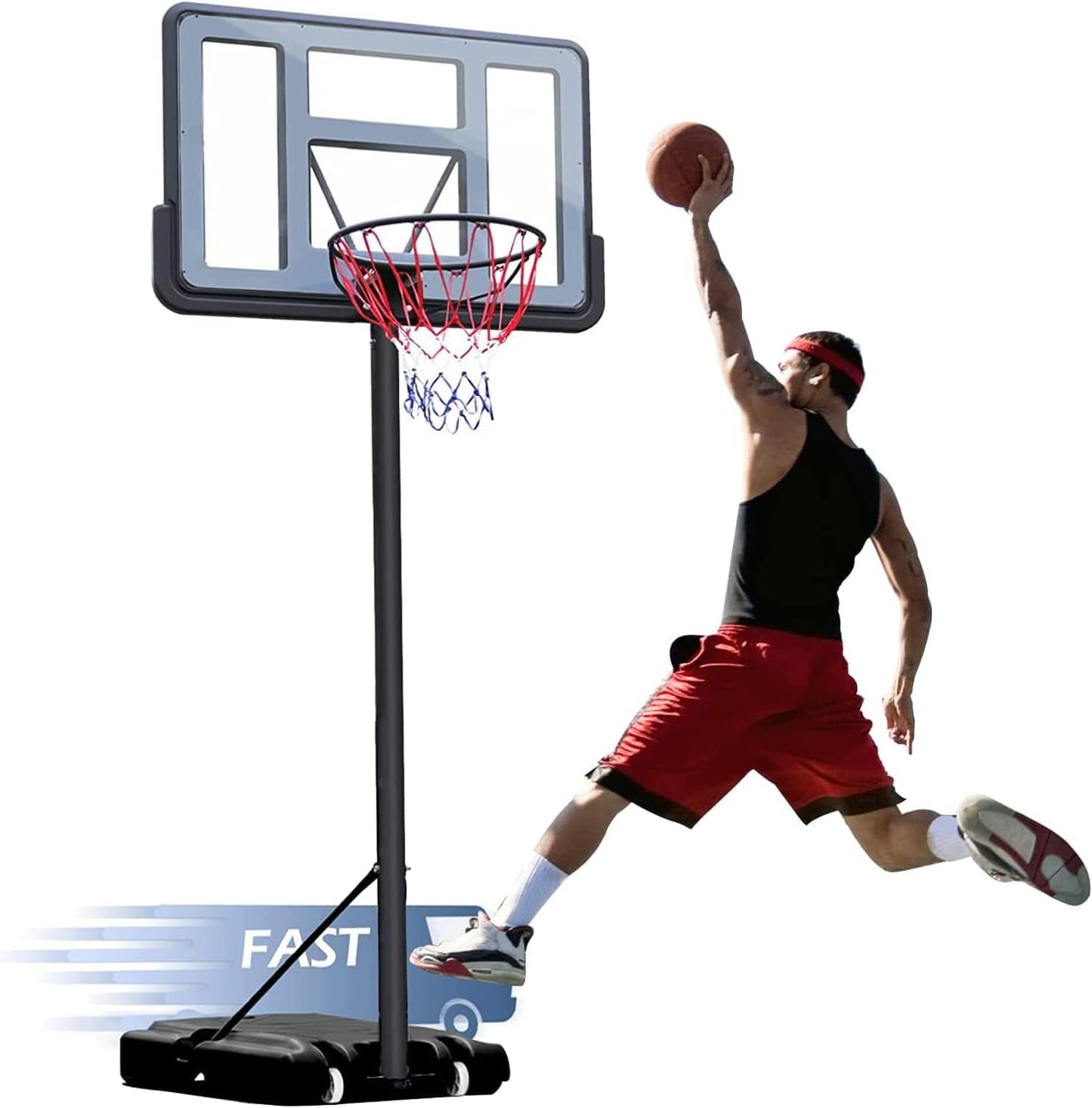 TECHPLUS 236 cm Adjustable Basketball Hoop Goal System