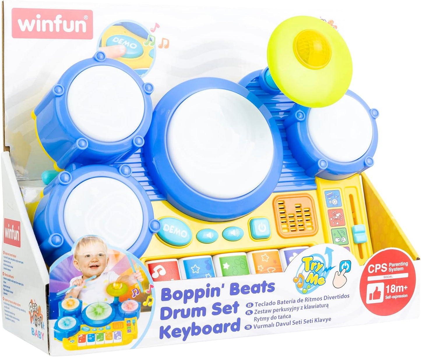 Winfun: Boppin' Beats Drum Set Keyboard with Lights & Sounds