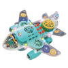 Transparent Gear Plane – Colorful Flashing Music Airplane Toy with Bump & Go Action, 3D Lights