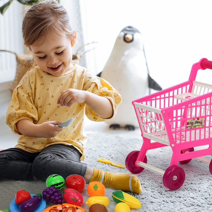 Kitchen Play Food Set with Shopping Cart
