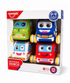 HE0204 - Mini Soft Vehicle Pull Back 4PC (Green & White)