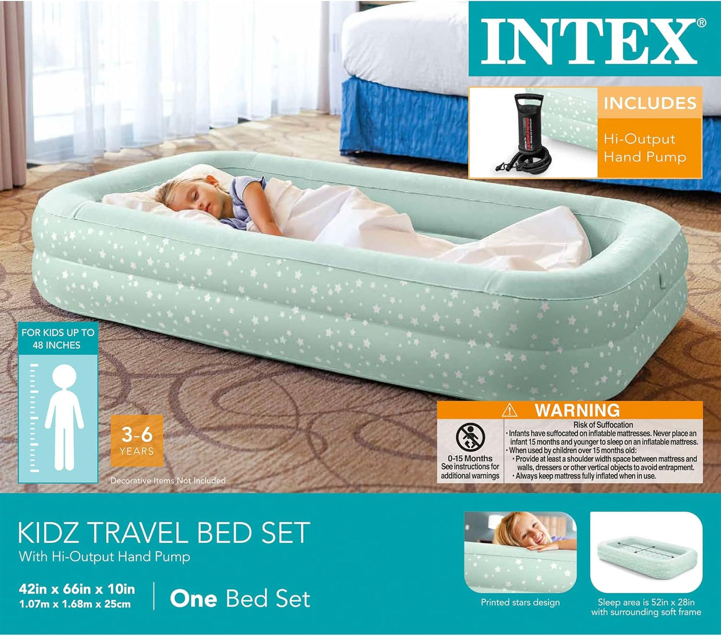 Intex Inflatable Kids Travel Bed Set