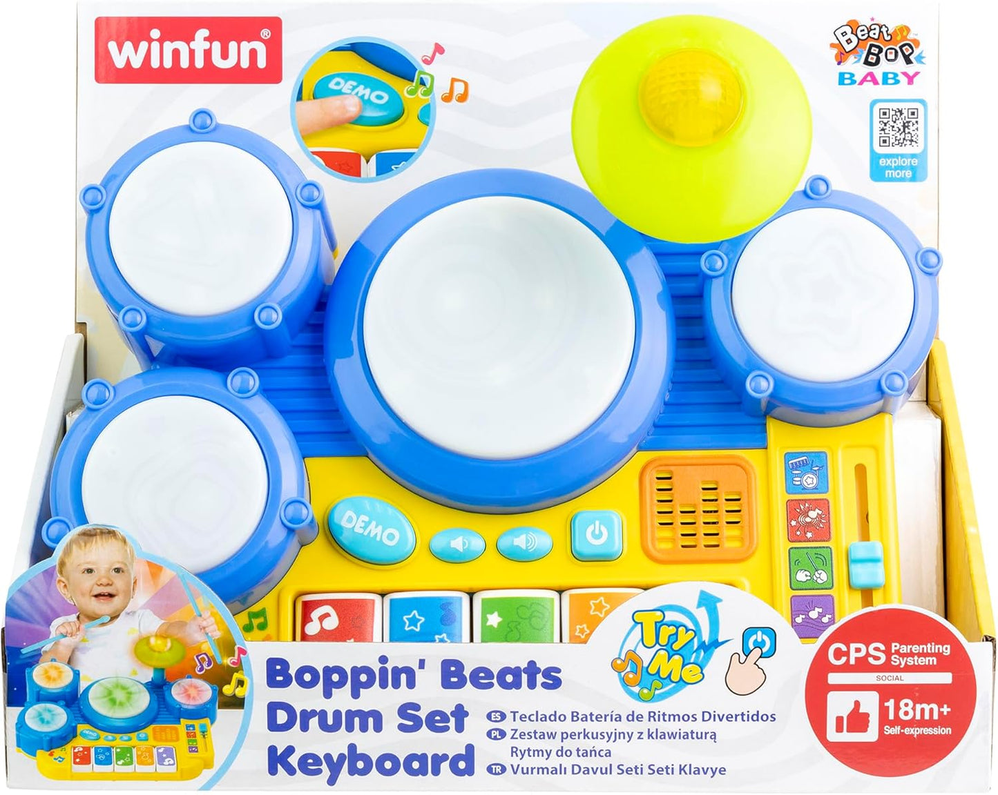 Winfun: Boppin' Beats Drum Set Keyboard with Lights & Sounds