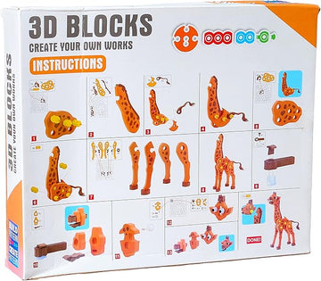 Giraffe 3D Block Set for Kids - 83 Pieces