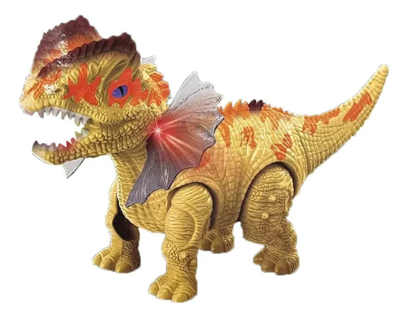 Dinosaur Walks Alone, Releases Smoke, Emits Sounds, Lights Up