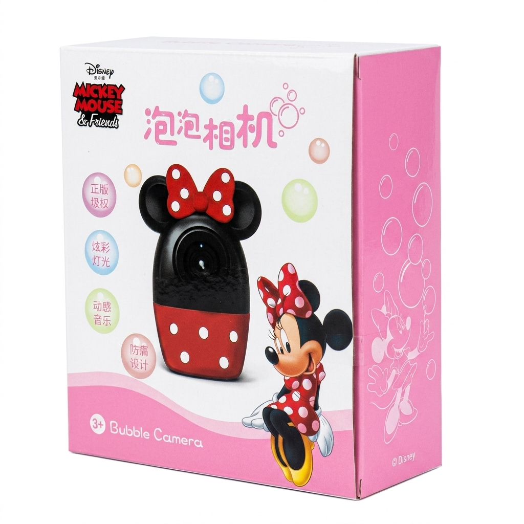 Disney Mickey Mouse & Minnie Automatic Bubble Blowing Machine Toy with Lights & Music