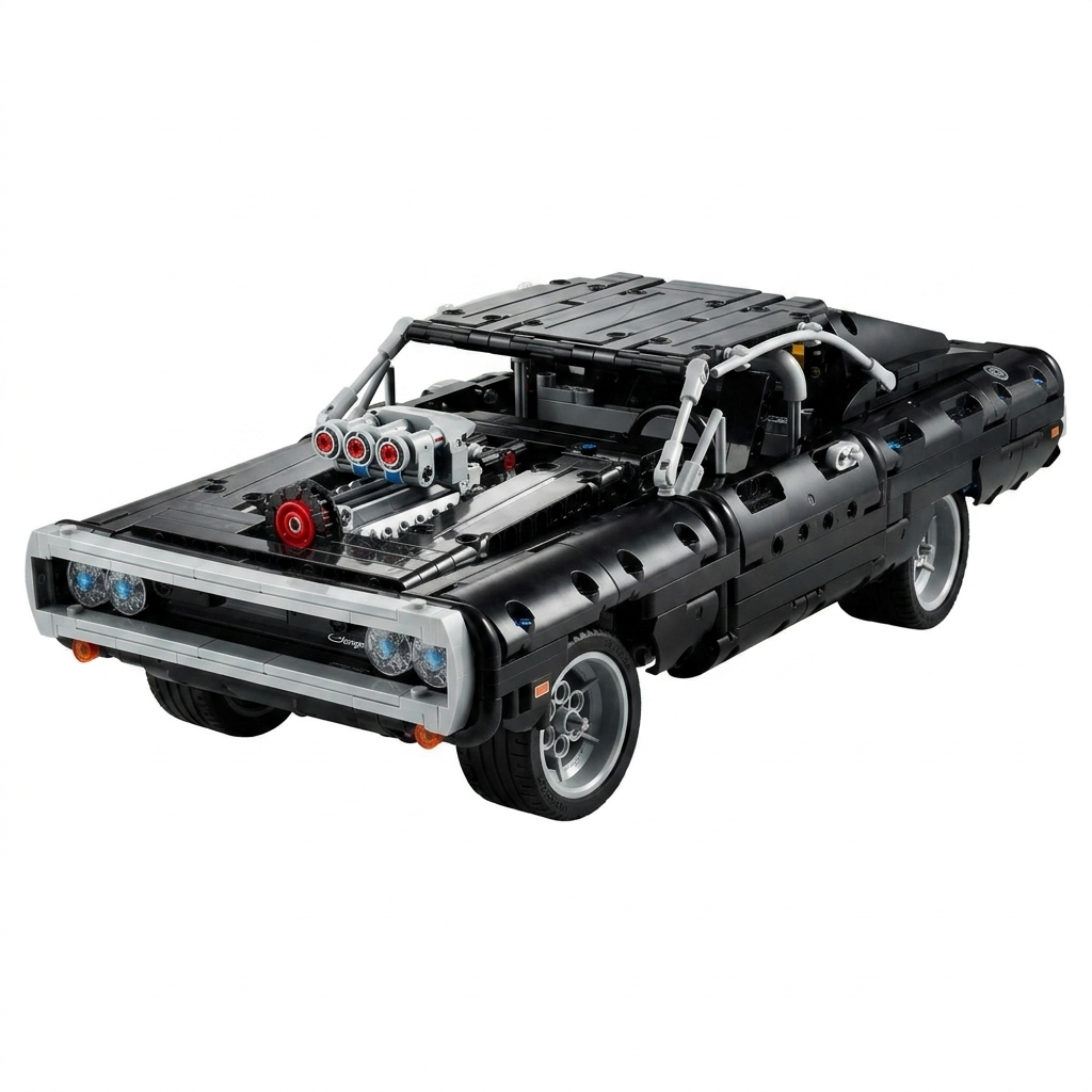 LEGO Technic Fast & Furious Doms Dodge Charger 42111 Race Car Building Set, New 2020 (1,077 Pieces)