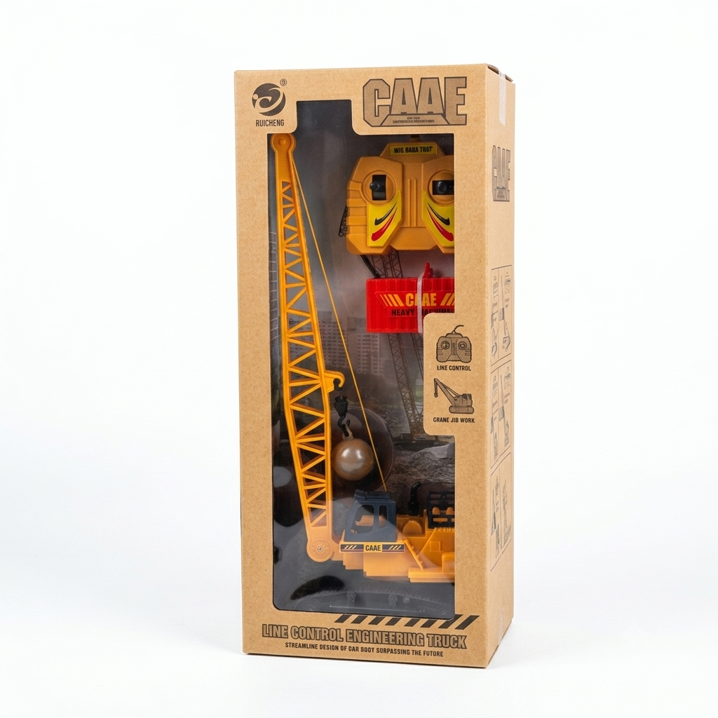 Remote Control Tower Crane Toy | Battery Operated Construction Crane with Hook | Kids 3+