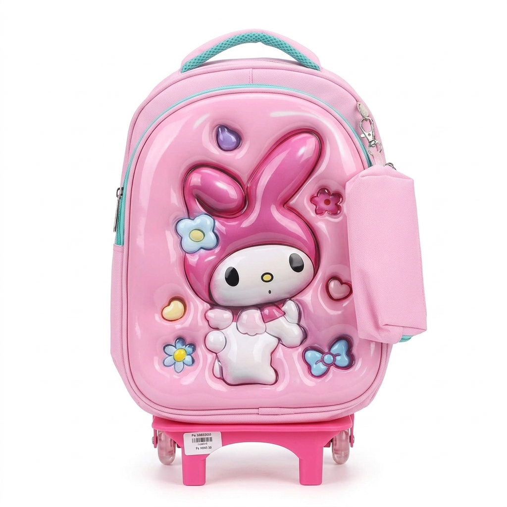 3D Trolly School Bag