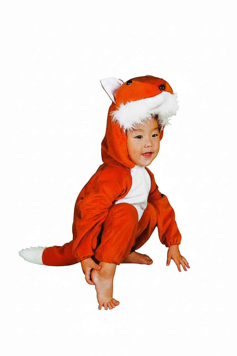 Kids Fox Costume With Jump Suit And Headset