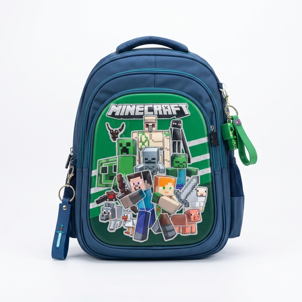 Minecraft Theme Kids School Backpack