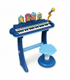 Multifunctional Light Piano Toy Set with a Microphone and Stool