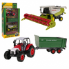 2-Piece Agricultural Vehicle Set – Tractor with Trailer & Combine Harvester