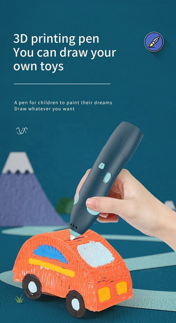 Low-Temperature 3D Printing Pen Set – Wireless Charging Creative Doodling Toy for Kids