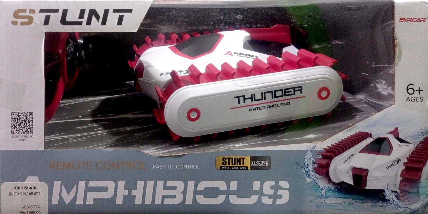 Amphibious 4WD Off-Road RC Car – Land & Water Stunt Crawler with 360° Rotation, Beach & Pool Tank Toy