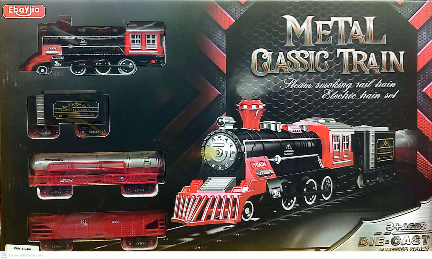 Battery Operated Electric Metal Train Set With Spray