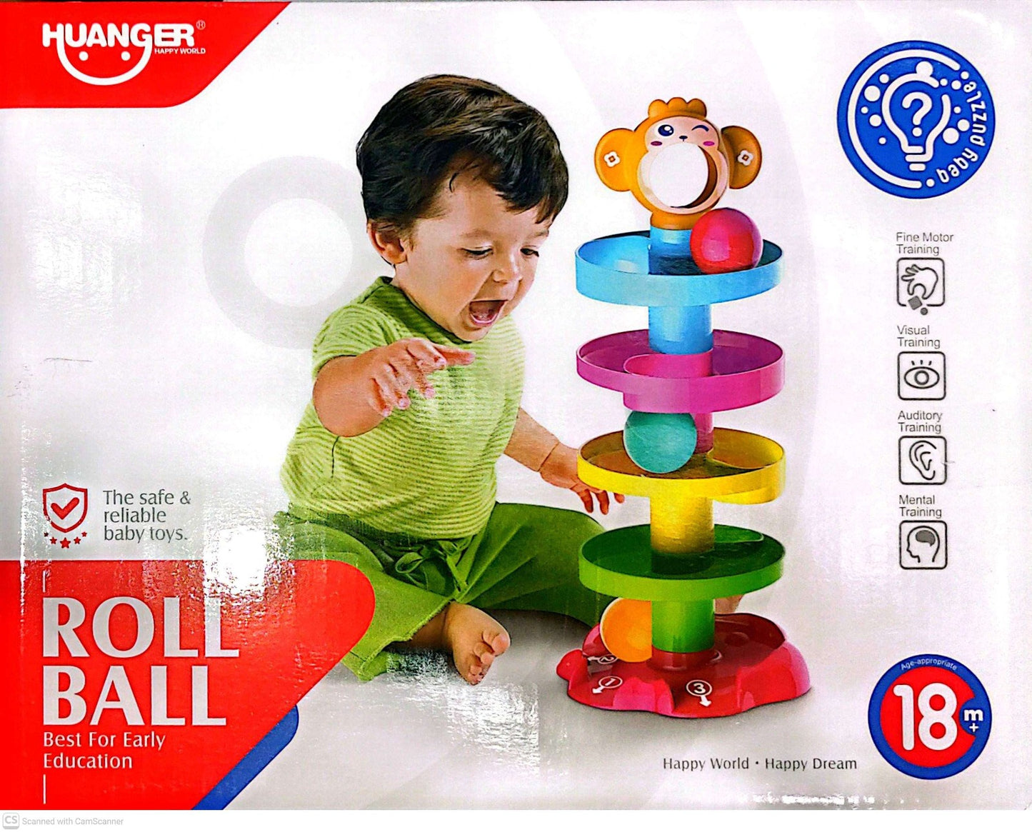 Multicolored Huanger Roll Ball Toy For Babies