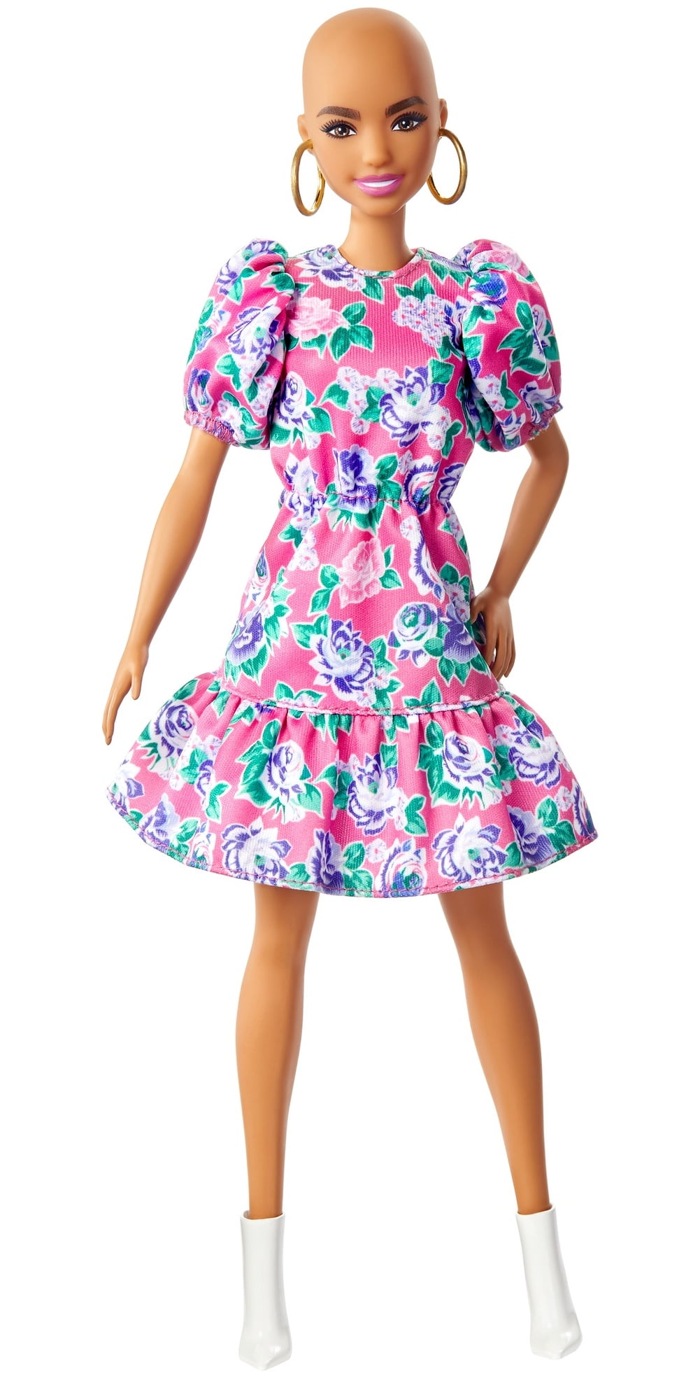 Barbie Fashionistas Doll with No-Hair Look & Floral Dress