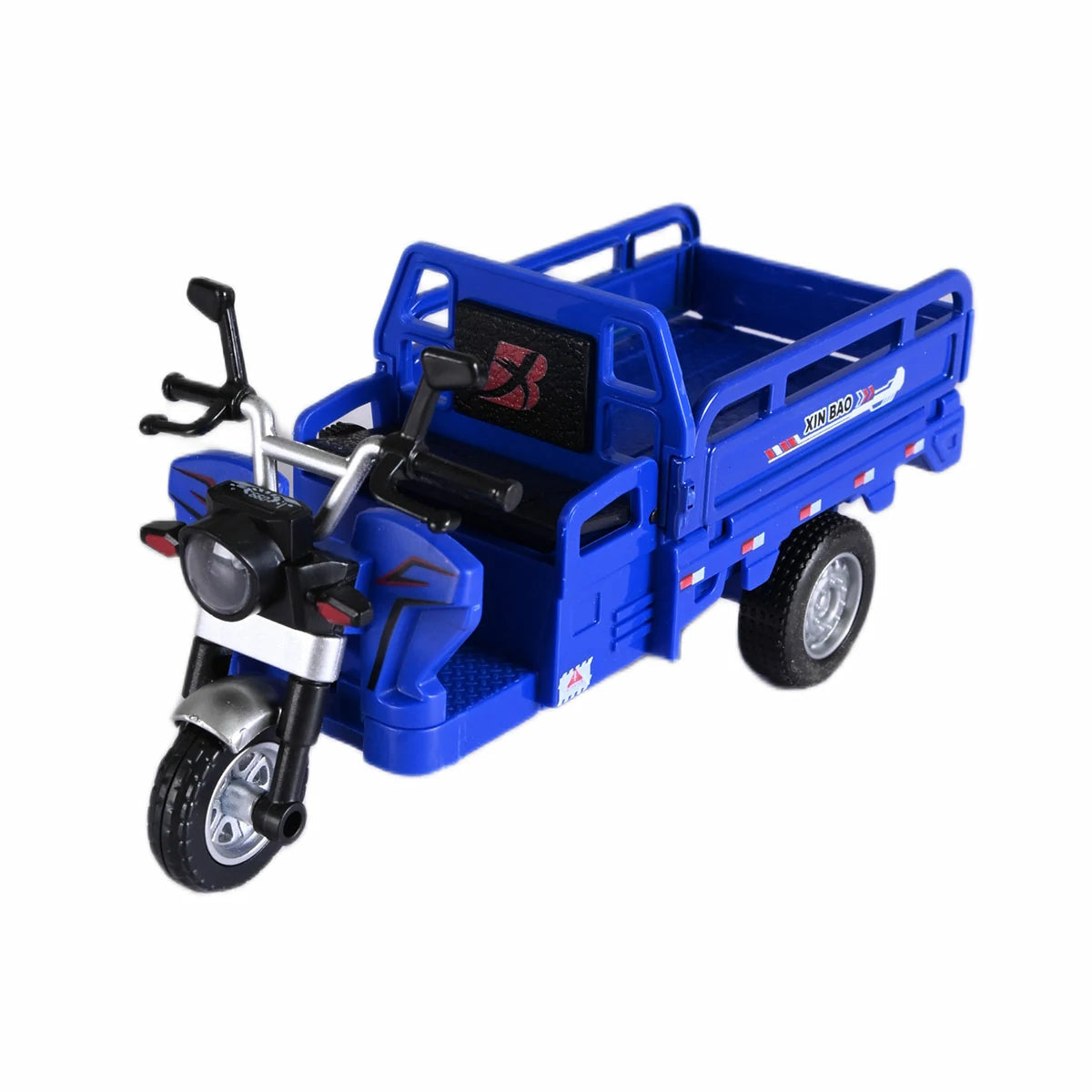 1:15 Scale Die-Cast Metal Loader Rickshaw - Pull-Back Toy with Light & Sound Features