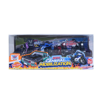 Xuye General Mobilization Die-Cast Pull Back Bike & Truck Set