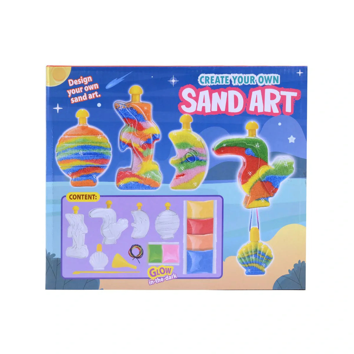 Color Day Create Your Own Sand Art Kit - 5 Glow-in-the-Dark Designs