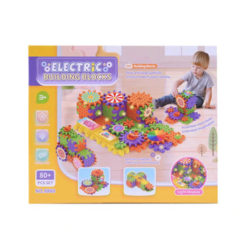 Electric Building Blocks - 80+ Piece DIY Gear Set with Light Display