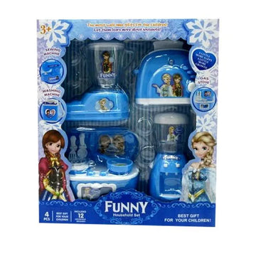 Kitchen Set with Different Home Appliances in Frozen Character