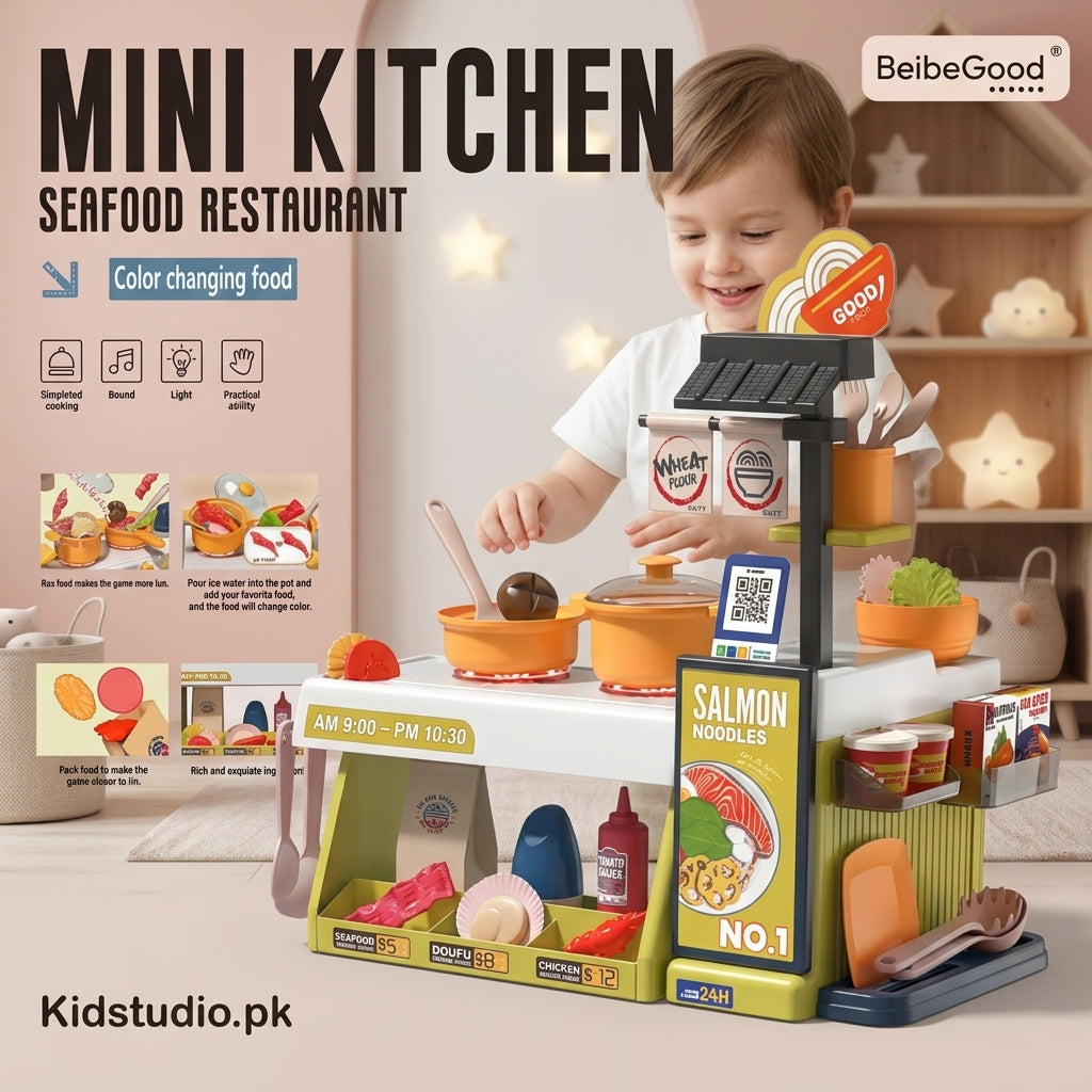 Mini Kitchen Seafood Restaurant – Interactive Cooking Playset - 889-292