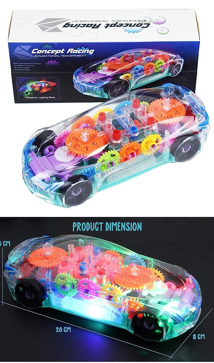 Transparent Concept Racing Car – Educational Toy - ZX178-1