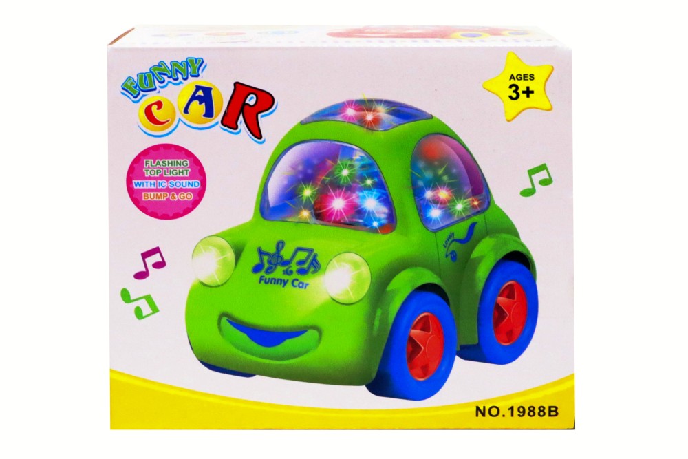 Funny Car Toy for Kids | 360° Rotating Stunt Car with Flashing Lights, Music & Sound