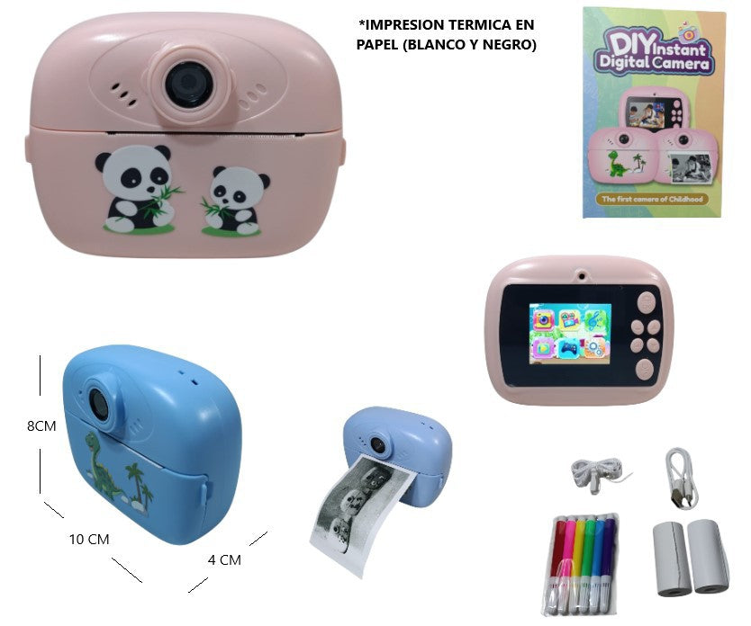 Kids Digital Camera Toy 12MP with Selfie Mode, Instant Print, Photos, Music and Videos Games