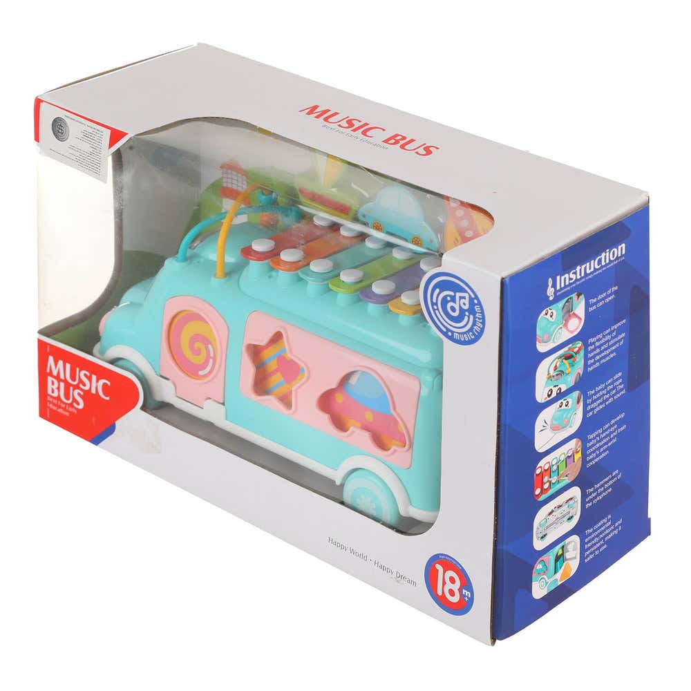 Huanger Baby Shape Sorting & Xylophone Bus