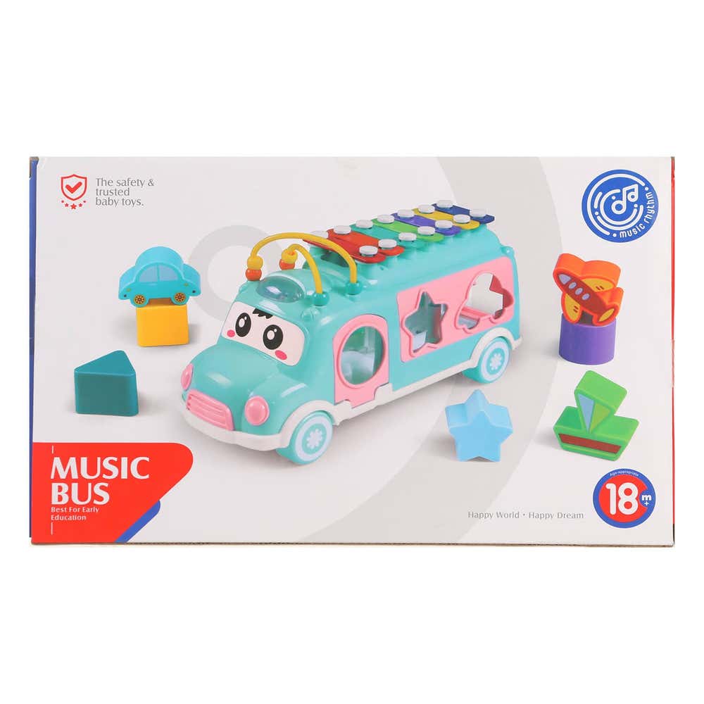 Huanger Baby Shape Sorting & Xylophone Bus