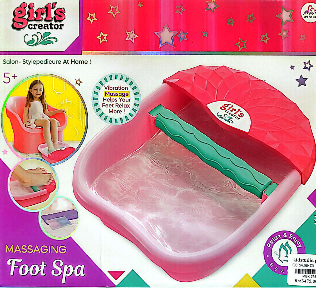 Girls Creator Massaging Foot Spa – Electric Foot Spa Set - MBK-575