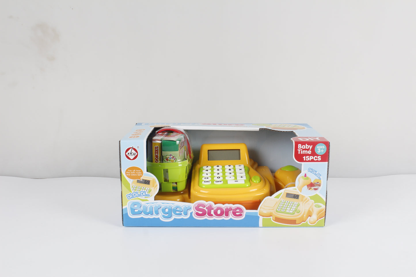 Set Cash Register with Basket Burger Store