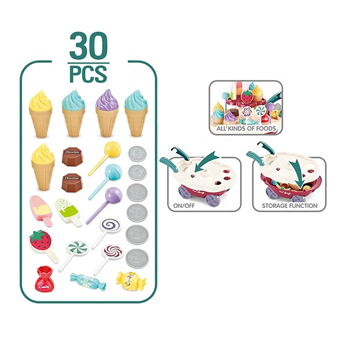 Kids Ice Cream Candy Cart