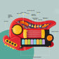 Kids Guitar and Toddler Piano 2 in 1 with Strap Toy Guitar