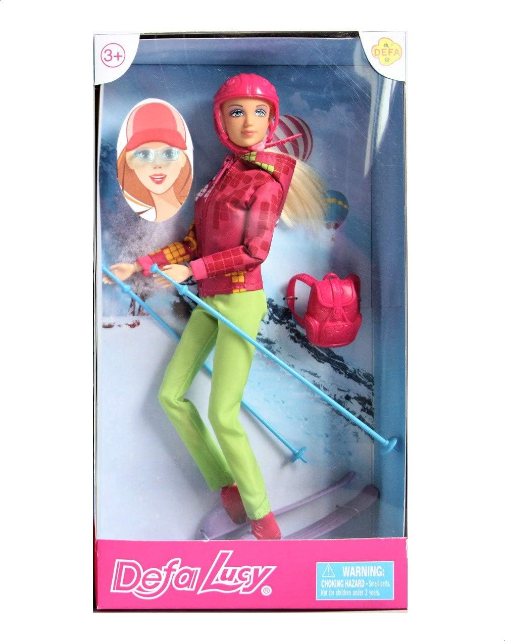 PINK Lucy Doll with Skiing Accessories
