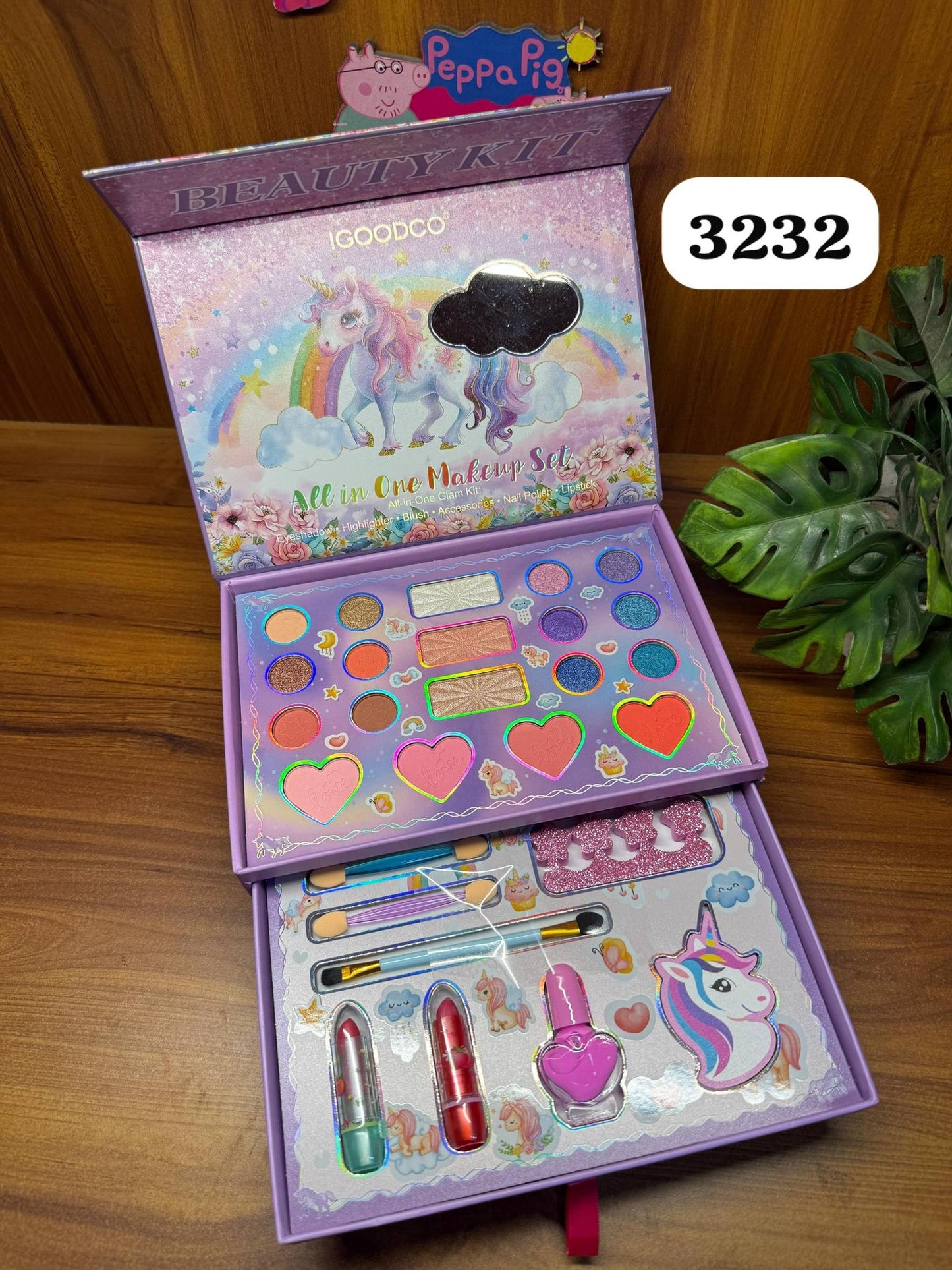 Triple Layer Makeup Box for Kids Unicorn Theme