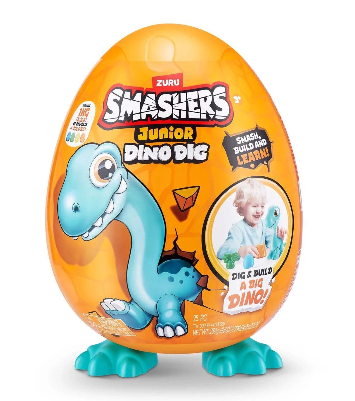 Smashers Junior Dino Dig Large Egg Blue