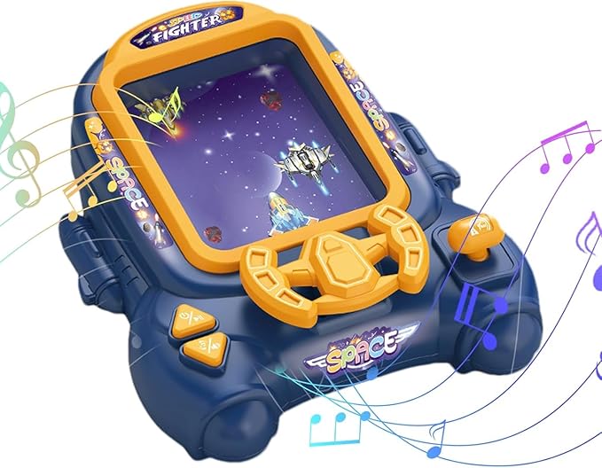 Kids Handheld Game Machine, Grip Steering Wheel Console