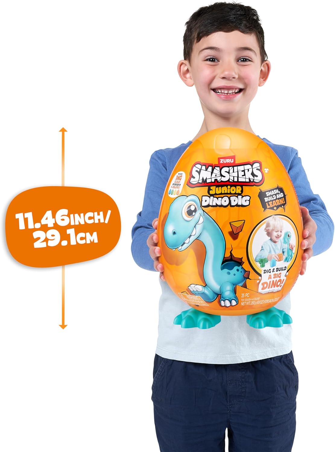 Smashers Junior Dino Dig Large Egg Blue