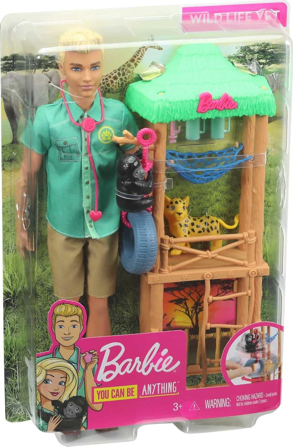 Barbie Ken Careers Playset -Wildlife Vet Doll