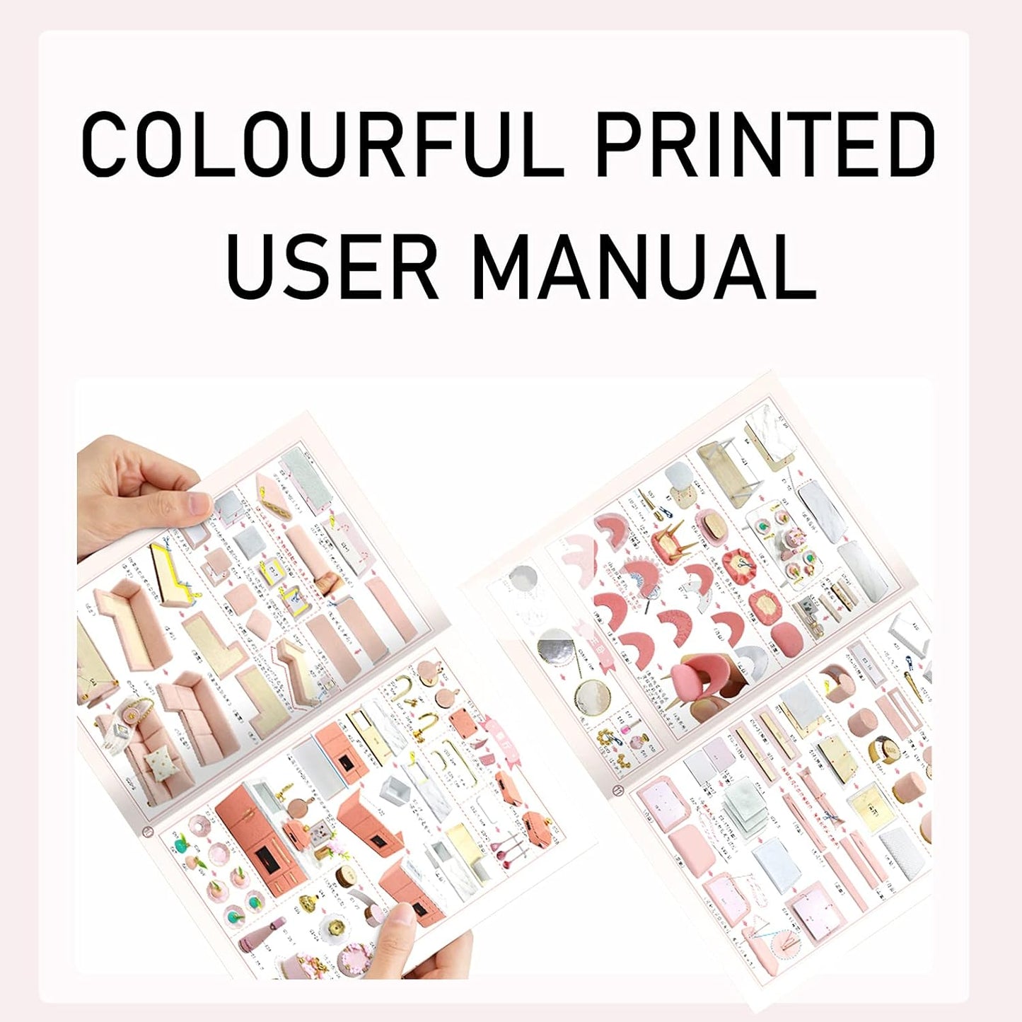 DIY Wooden Dollhouse Kit with Music Movement and LED Lights