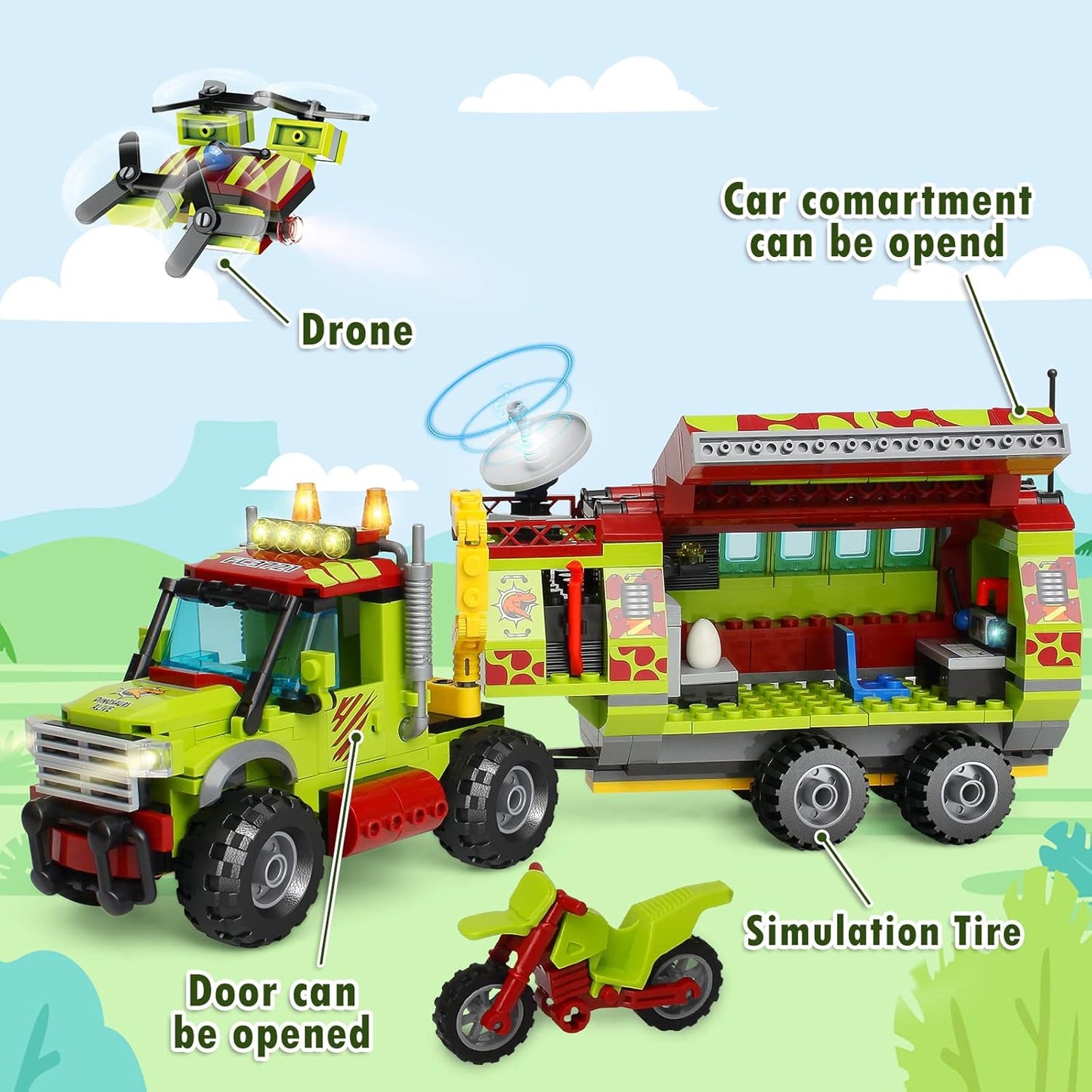 Dinosaur Building Toys for Kids | 523 pcs